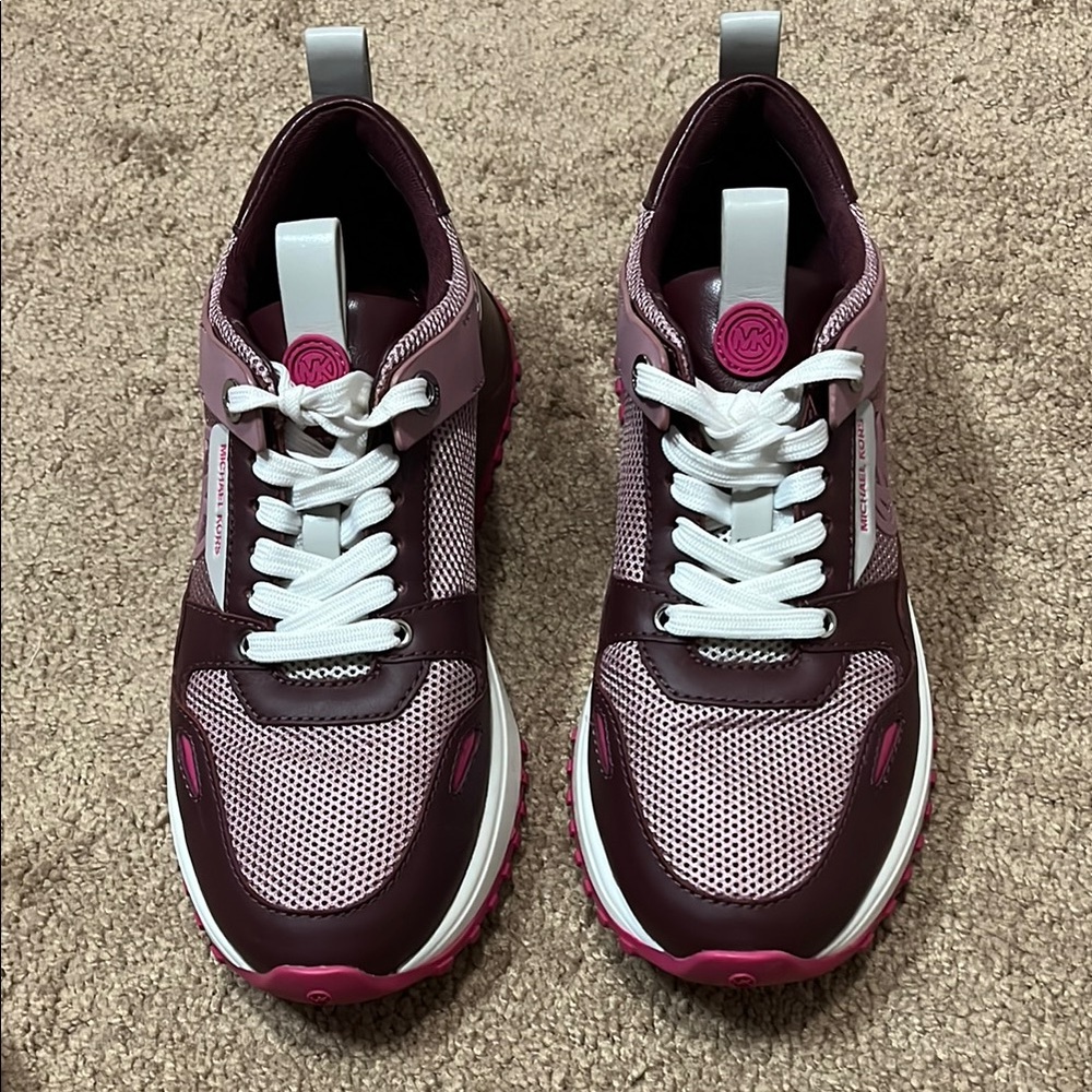Michael Kors Pink and Burgundy Women's Sneakers - Picture 1 of 7